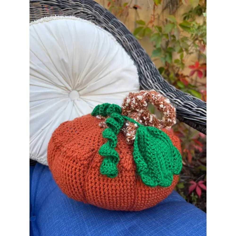 Set of 3 Handmade Pumpkin Plushie Throw Pillows, Cottagecore, Cozy Fall Accents